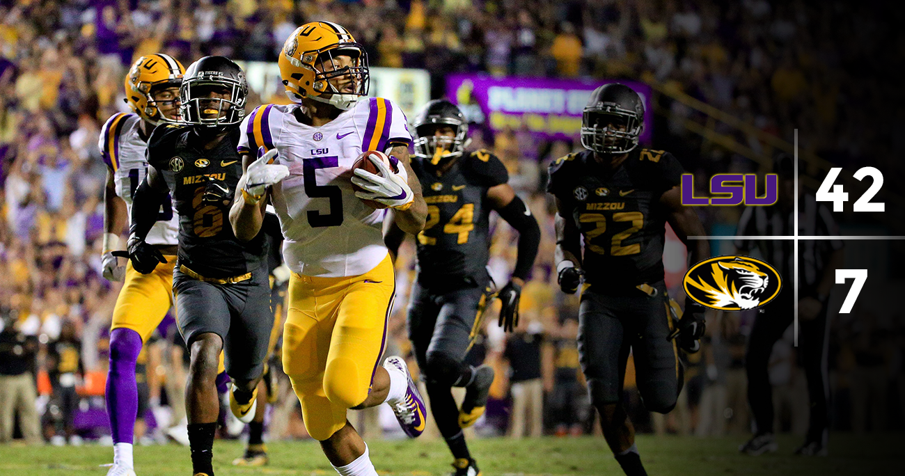 Rapid Reaction LSU runs over Mizzou in first postLes Miles game