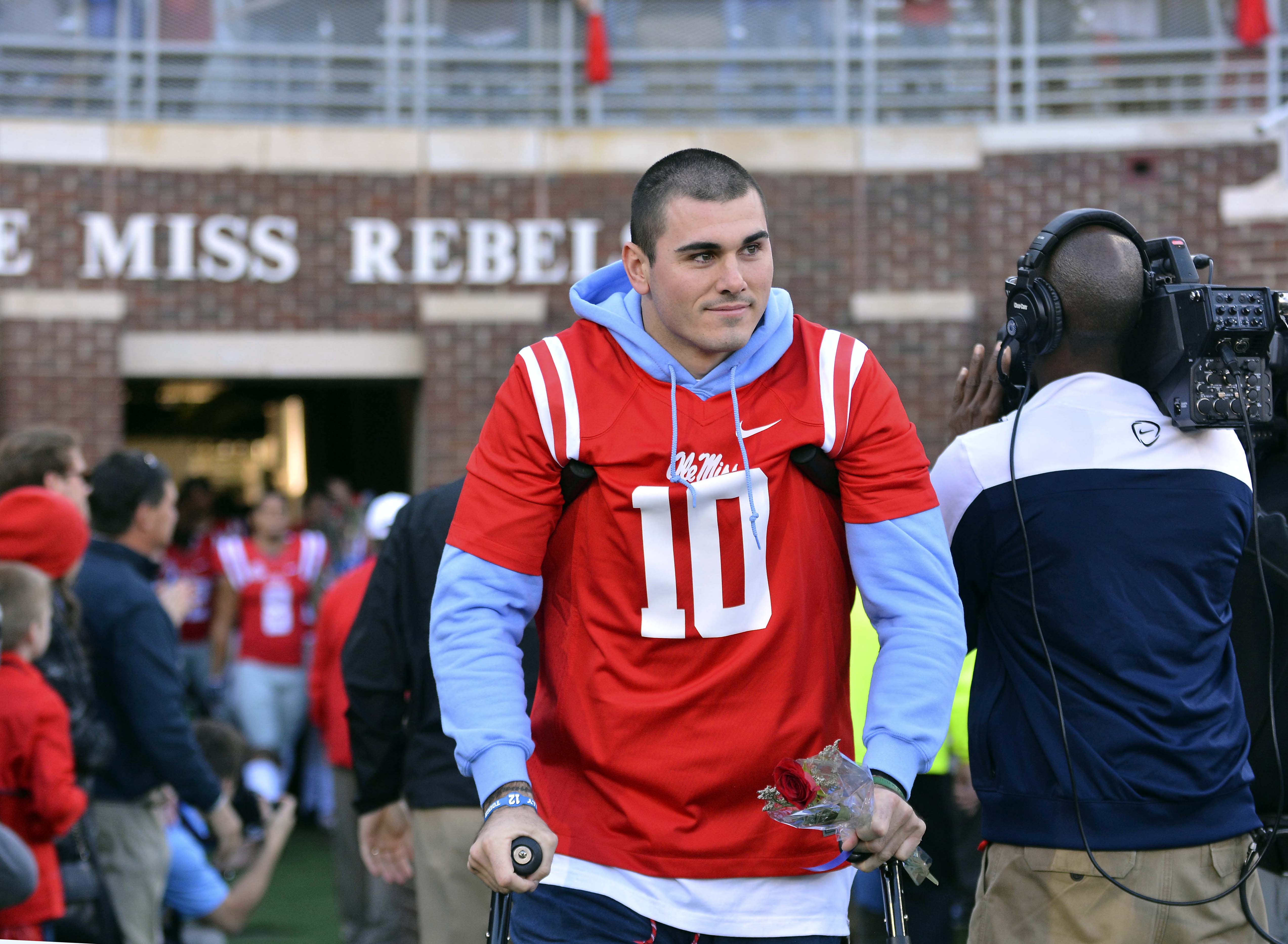 Photo Chad Kelly looks very sad waiting to hear his name called after
