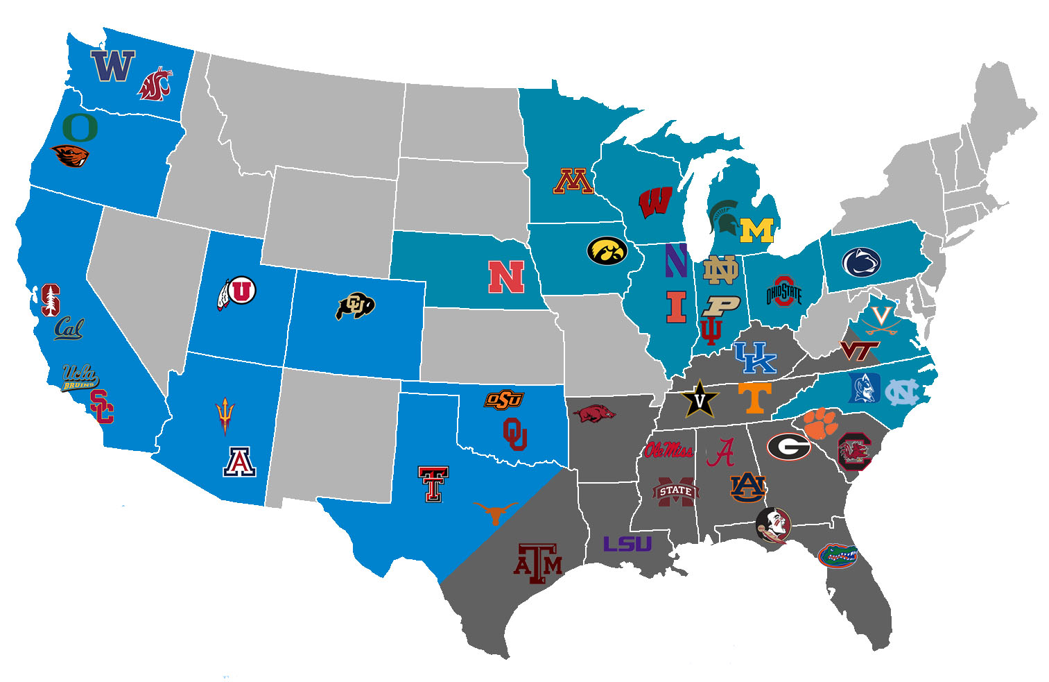 Redoing Realignment The SEC, Big Ten and Pac12 form 3 Super Conferences