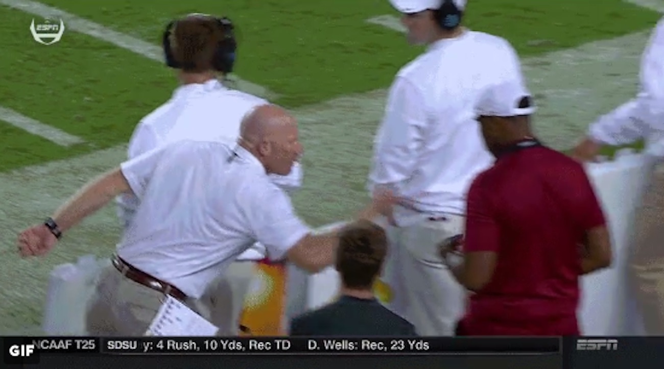 WATCH Alabama strength coach rips phone away from someone on Crimson