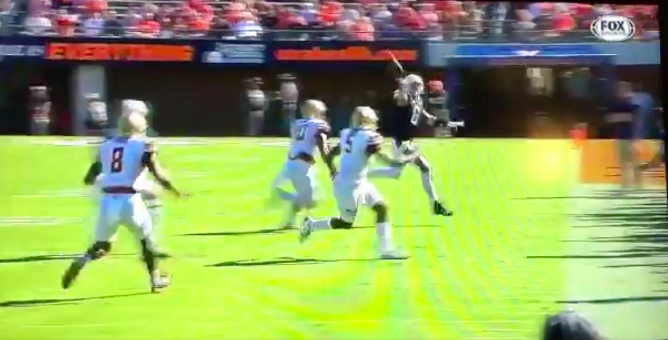 WATCH Virginia QB throws one of the worst interceptions of 2017