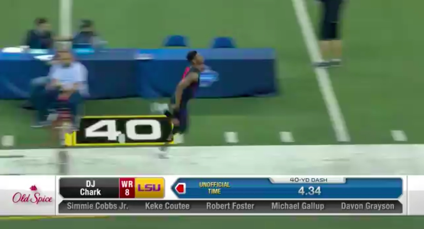 WATCH D.J. Chark records fastest 40yard dash at the NFL Combine so far