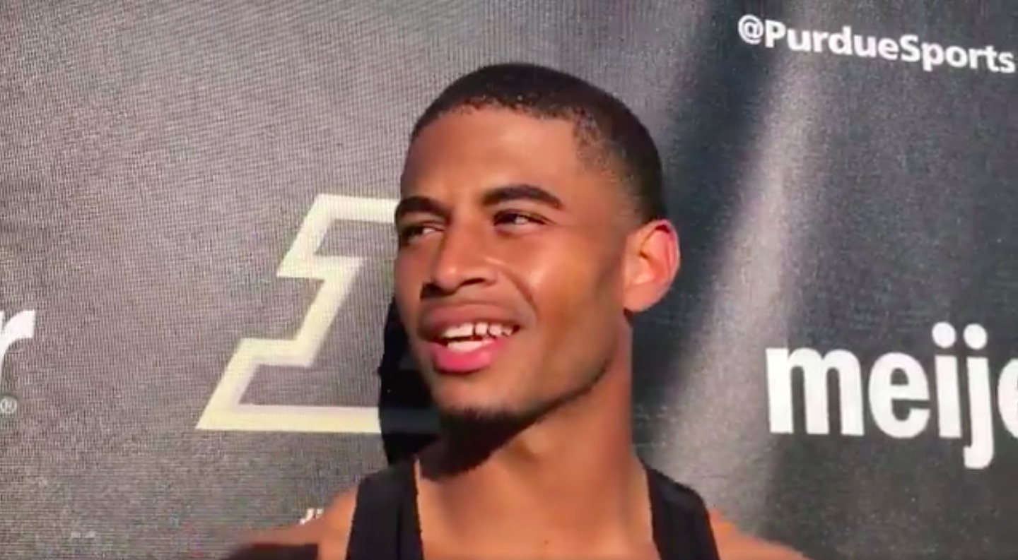 WATCH Purdue WR Jared Sparks discusses lining up across his brother