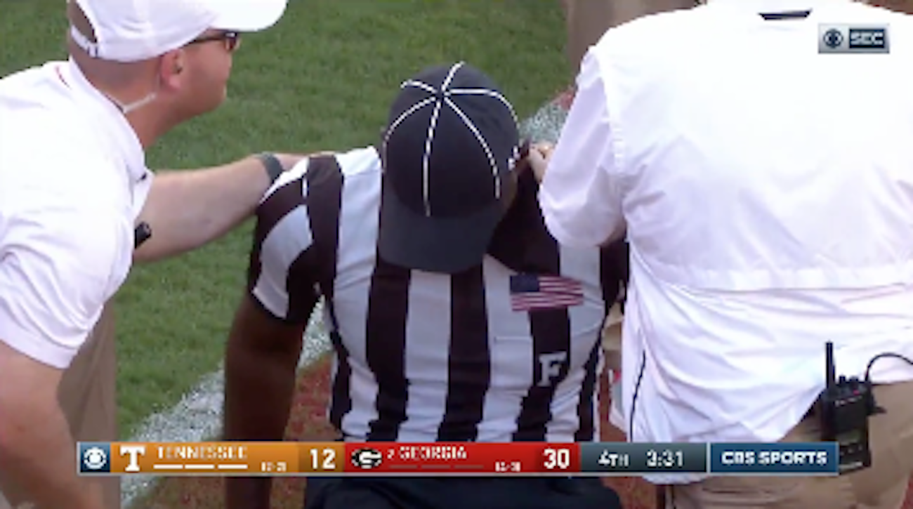 WATCH Referee may have suffered gruesome injury while signaling