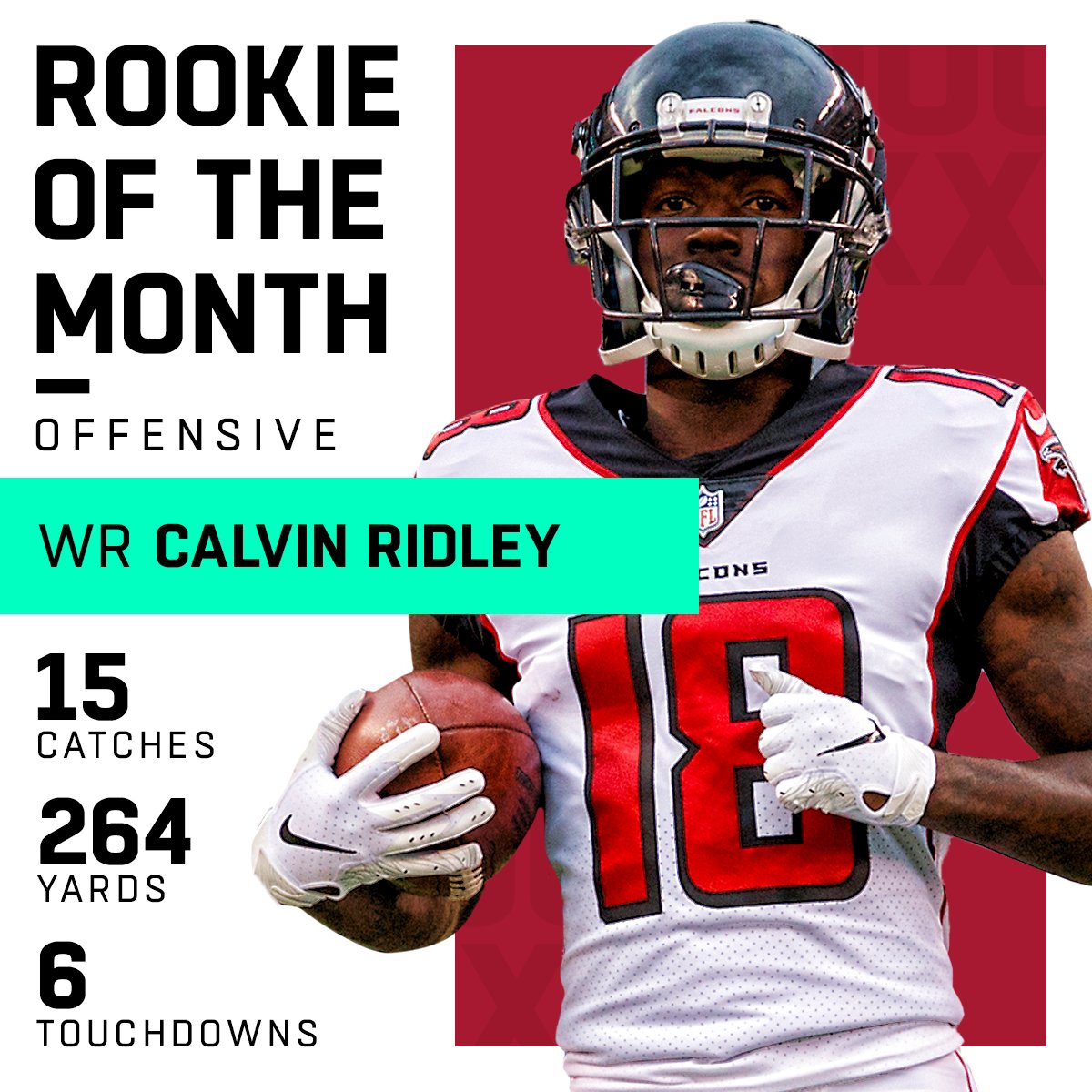 Calvin Ridley named NFL Offensive Rookie of the Month