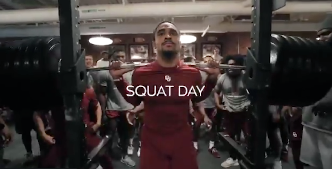 WATCH Jalen Hurts squats nearly 600 lbs in new Oklahoma video