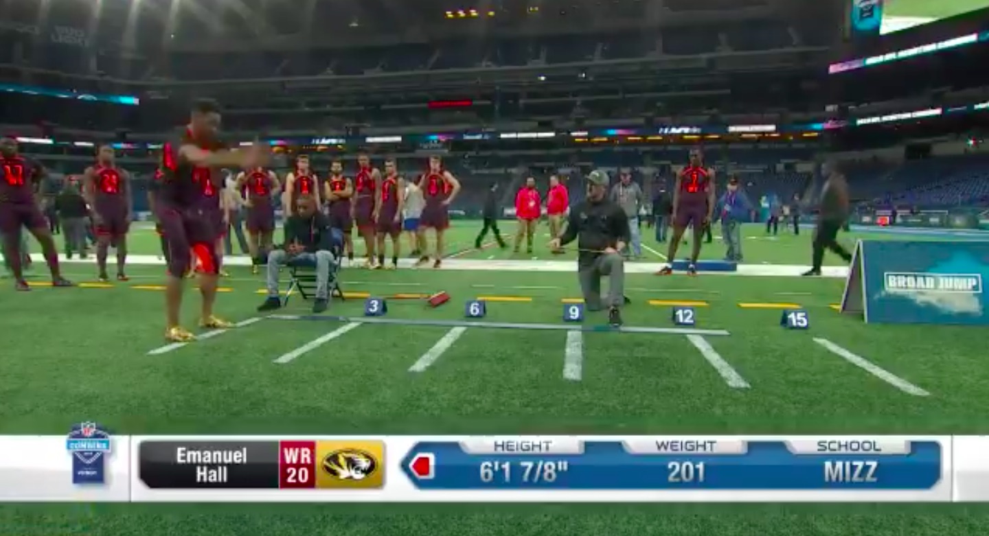 WATCH Emanuel Hall turns in secondbest broad jump in NFL Combine history