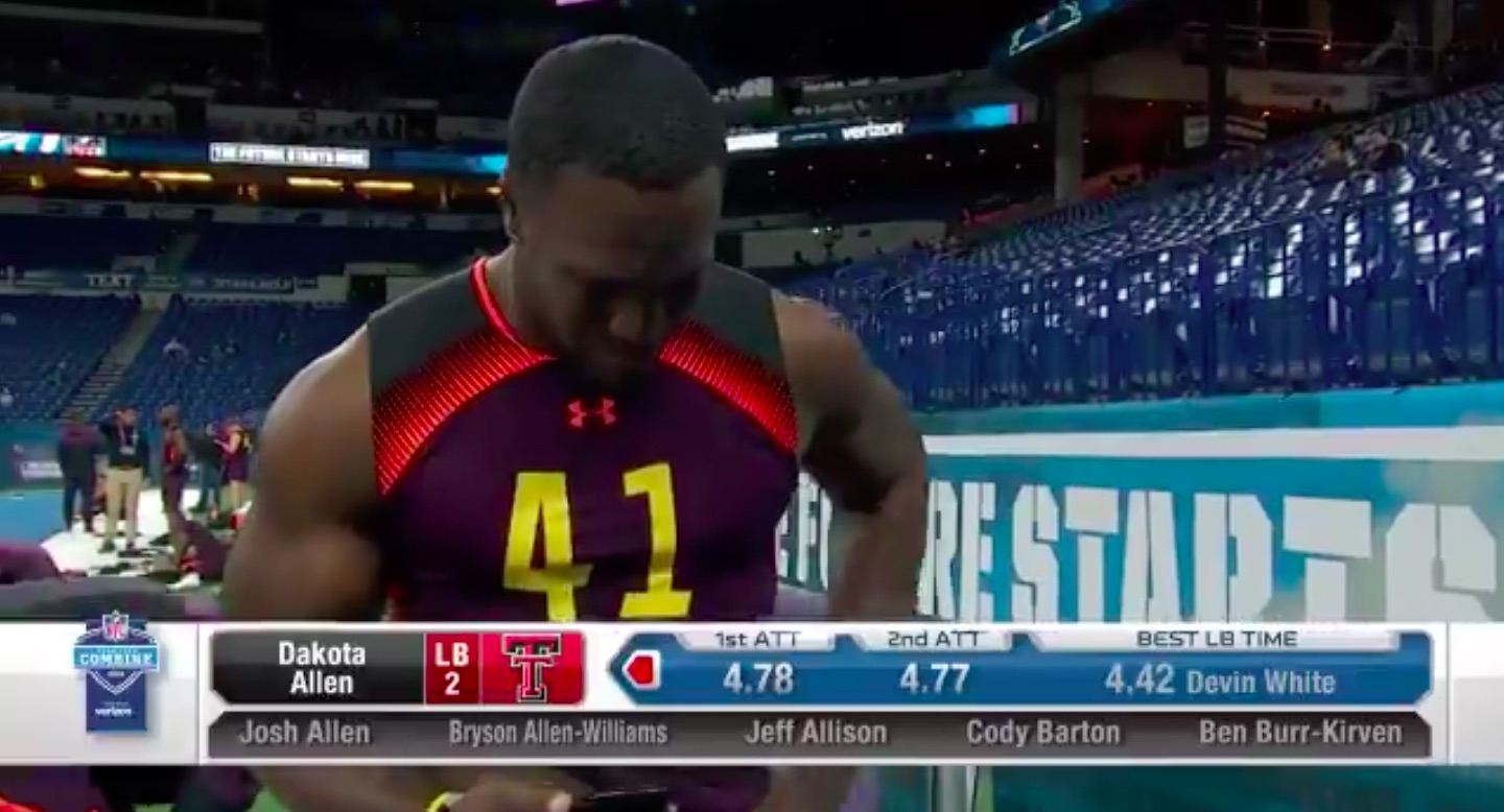 WATCH Devin White gets emotional after running fastest 40yard dash