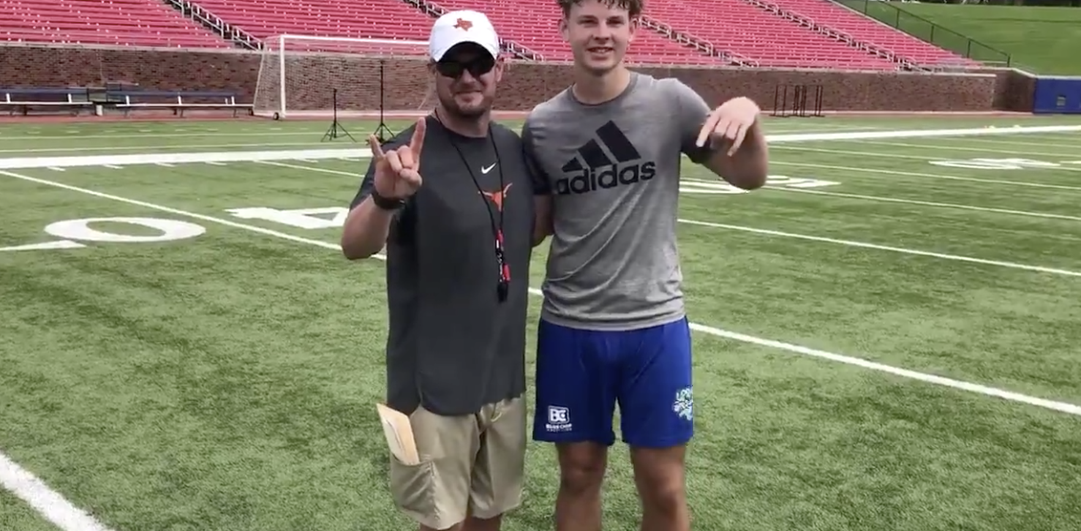 WATCH High school camper trolls Tom Herman with 'horns down' gesture