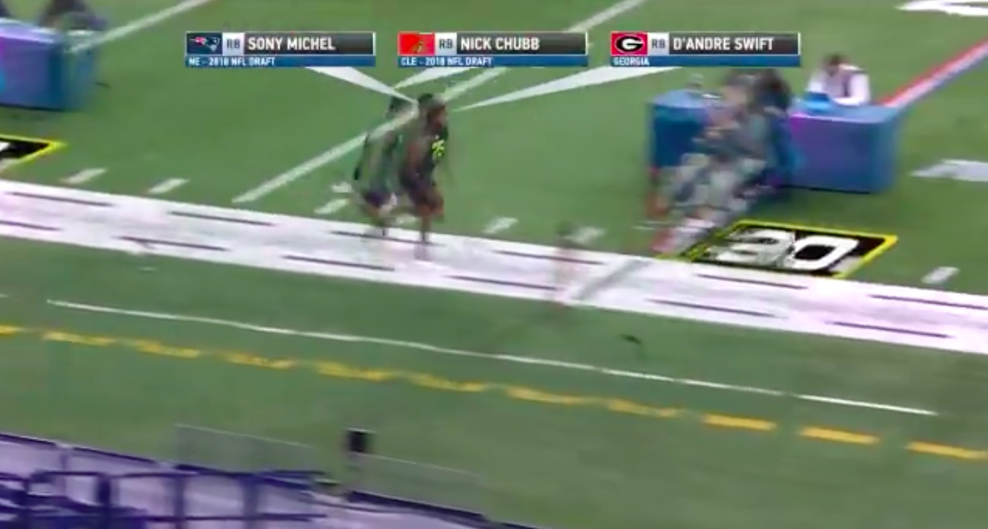 How D Andre Swift S 40 Yard Dash Time Compares To Georgia Greats Like Sony Michel And Nick Chubb
