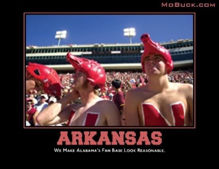 Viral Arkansas football memes from recent years.