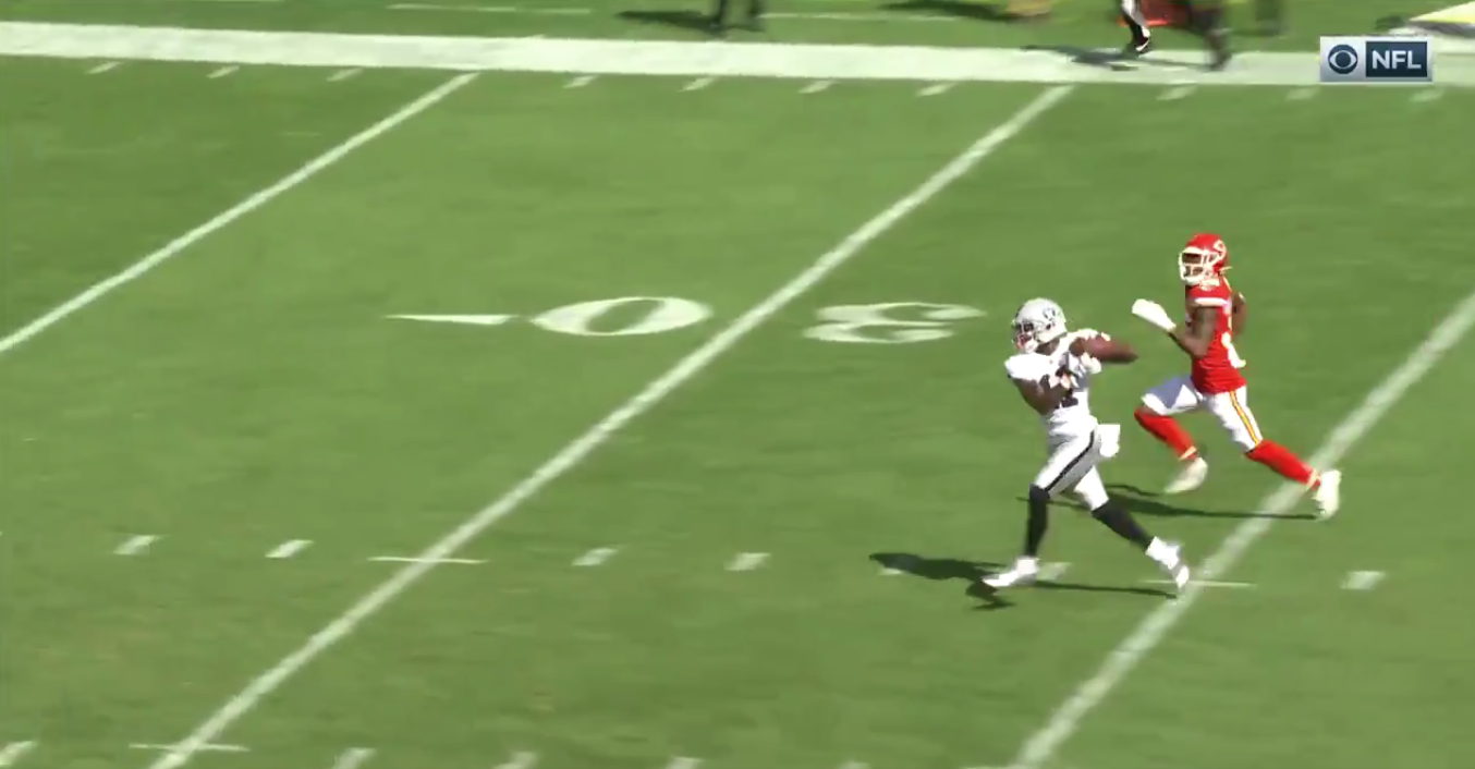 Speed to burn Former Alabama WR Henry Ruggs III makes 72yard catch for first NFL TD