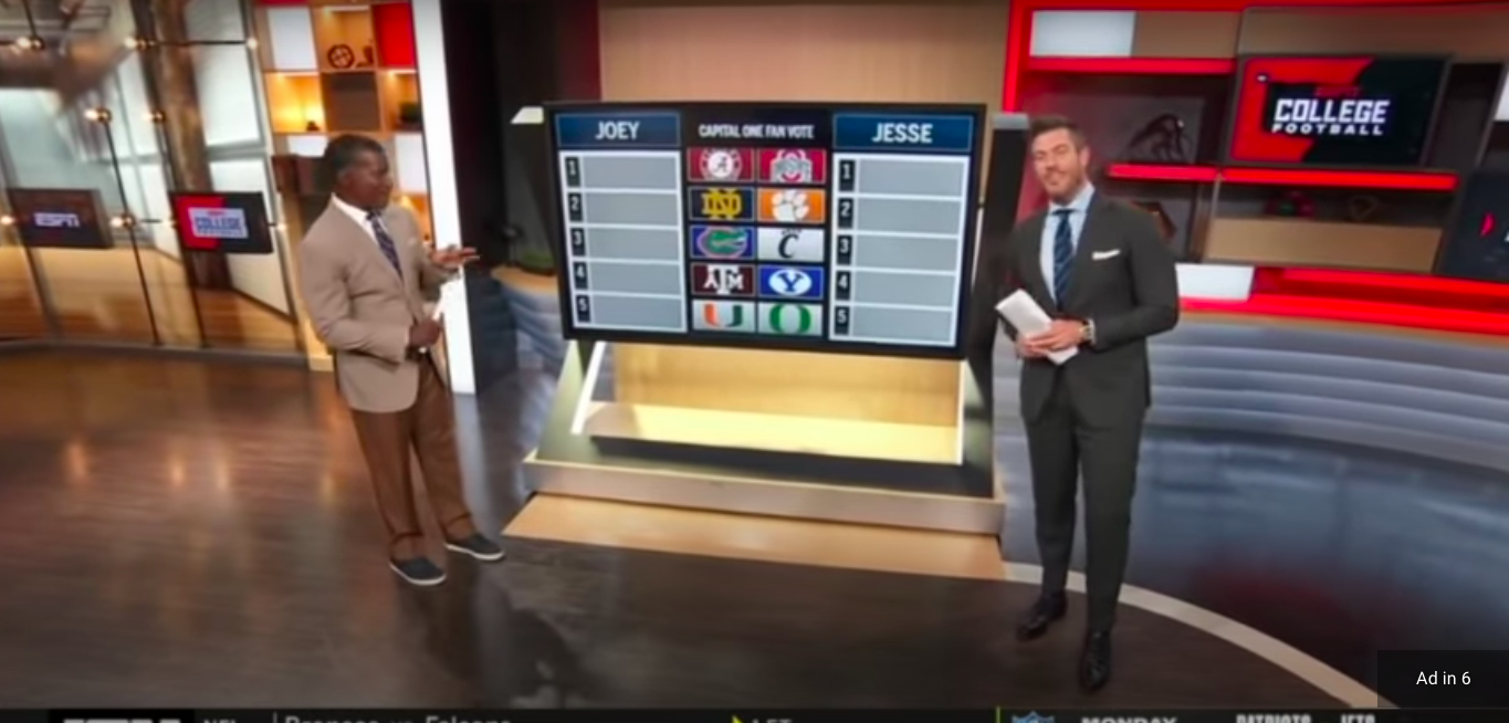 ESPN 'College Football Final' analysts update their top 5 rankings