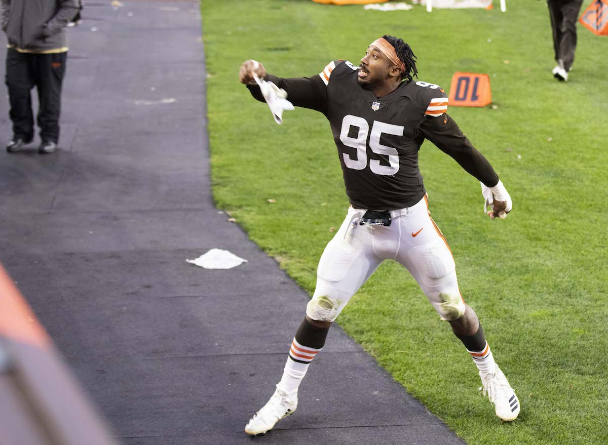 Myles Garrett shows off QB gravestone decorations for Halloween