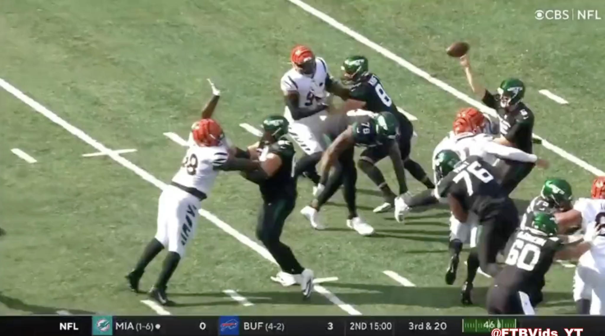 New York Jets throw most embarrassing interception of NFL season so far