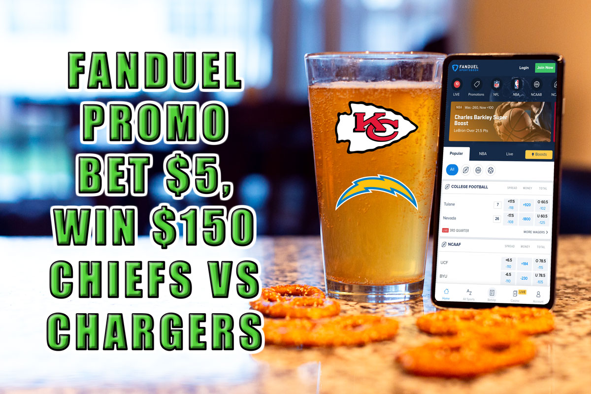 FanDuel Sportsbook Promo Has Bet 5, Win 150 for ChiefsChargers