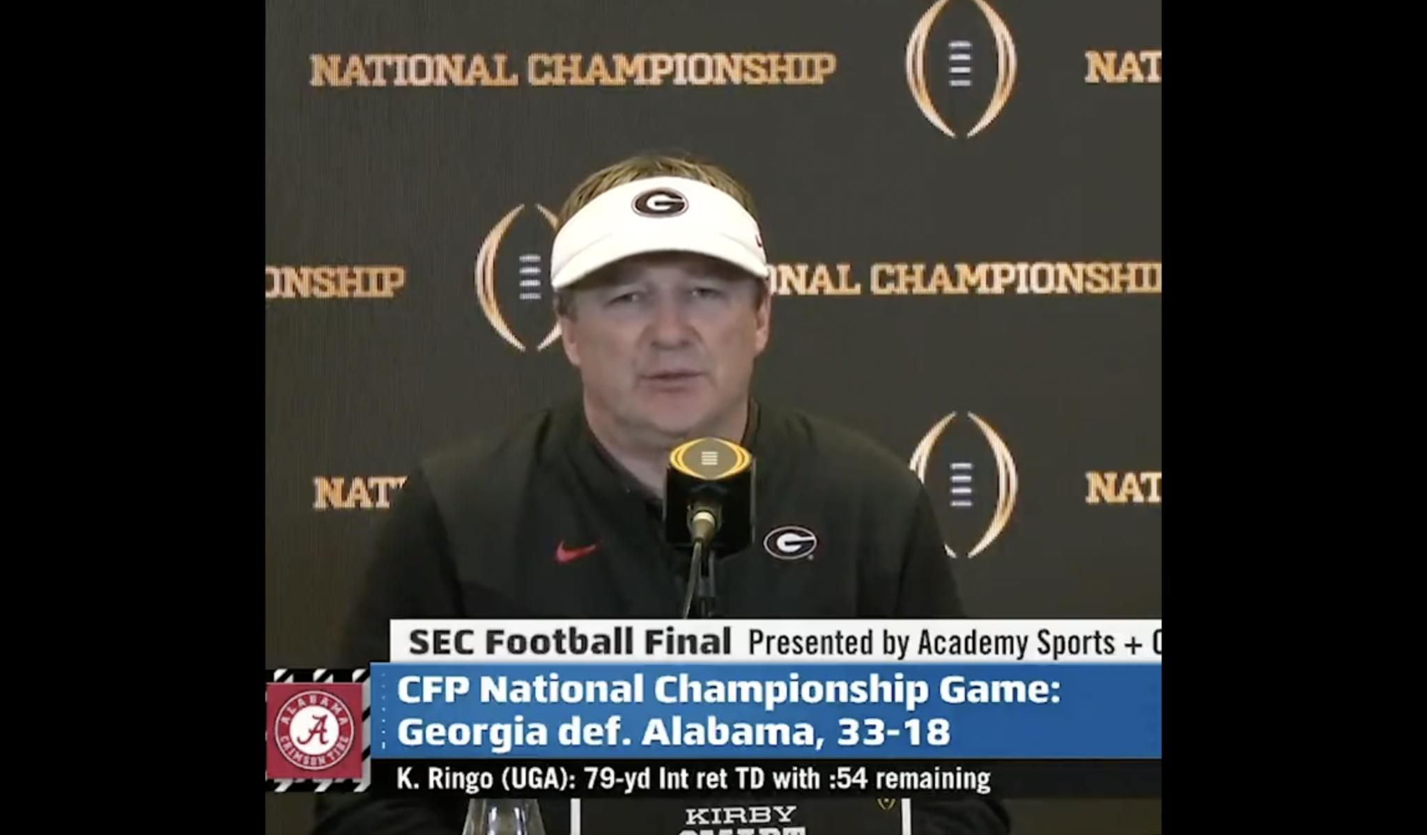 Kirby Smart describes seeing Vince Dooley ahead of national title game as a  'sign from God'