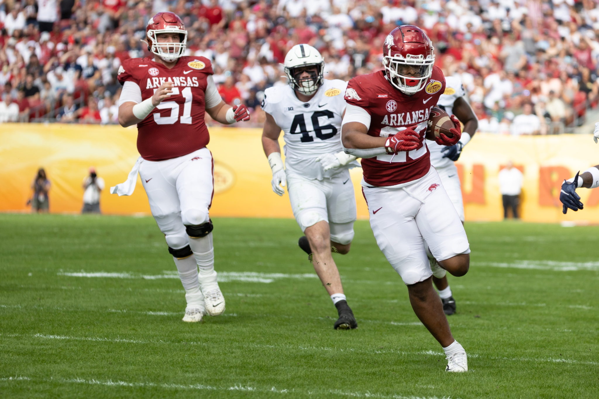 Rapid Reaction KJ Jefferson powers Arkansas past Penn State in Outback
