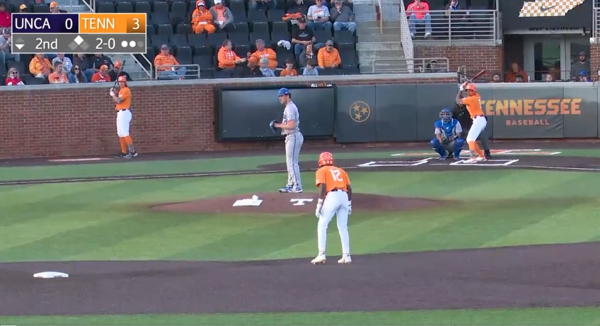 Tennessee Freshman Christian Moore Goes Yard With 2 run HR For First Hit