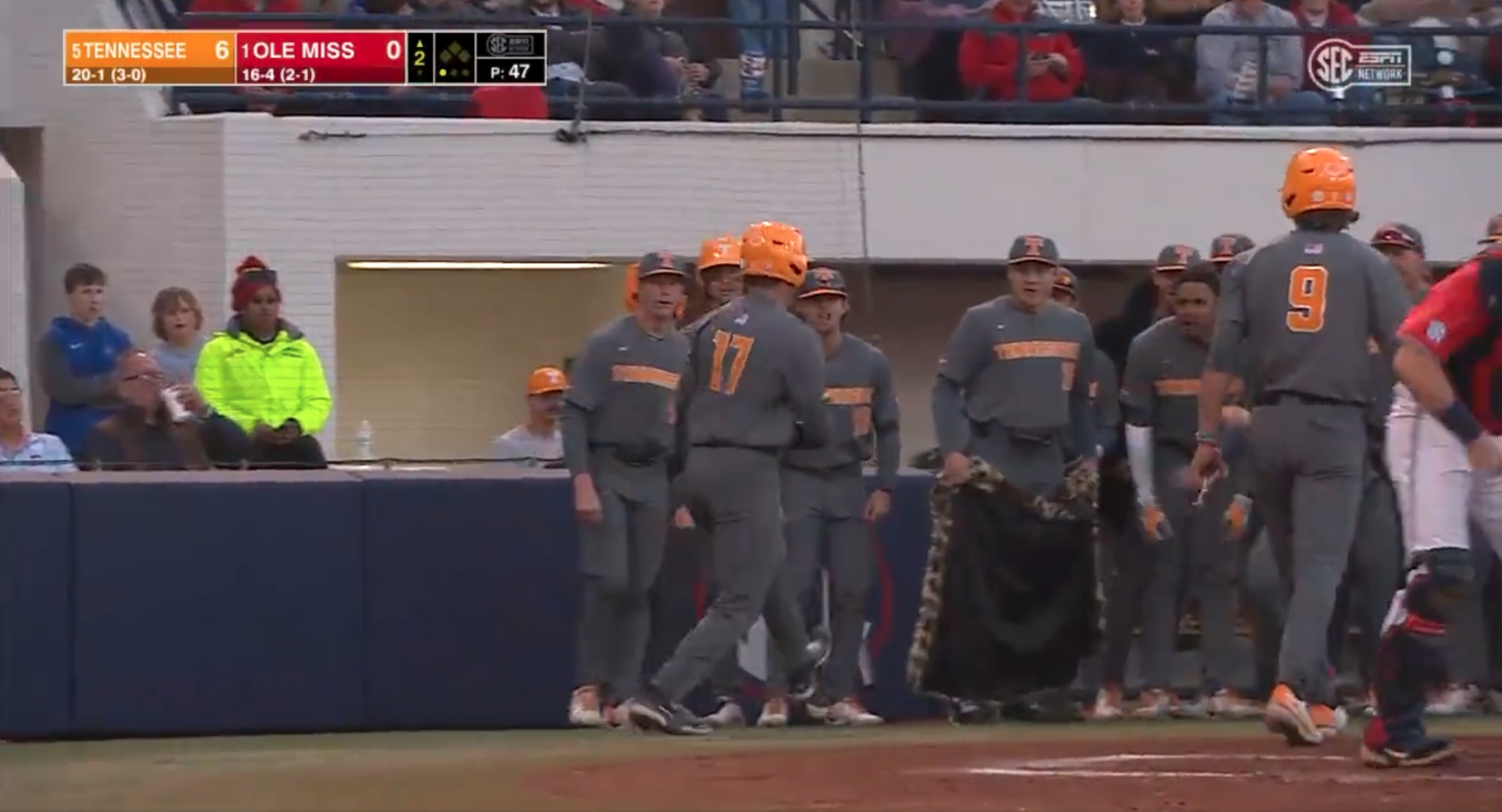 Tennessee brought out mustard bottle home run prop against Ole Miss