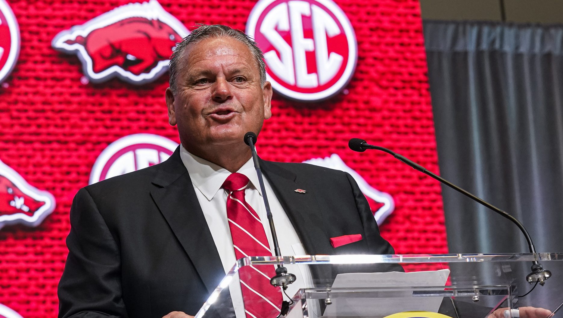 Everything Sam Pittman said from the podium at SEC Media Days