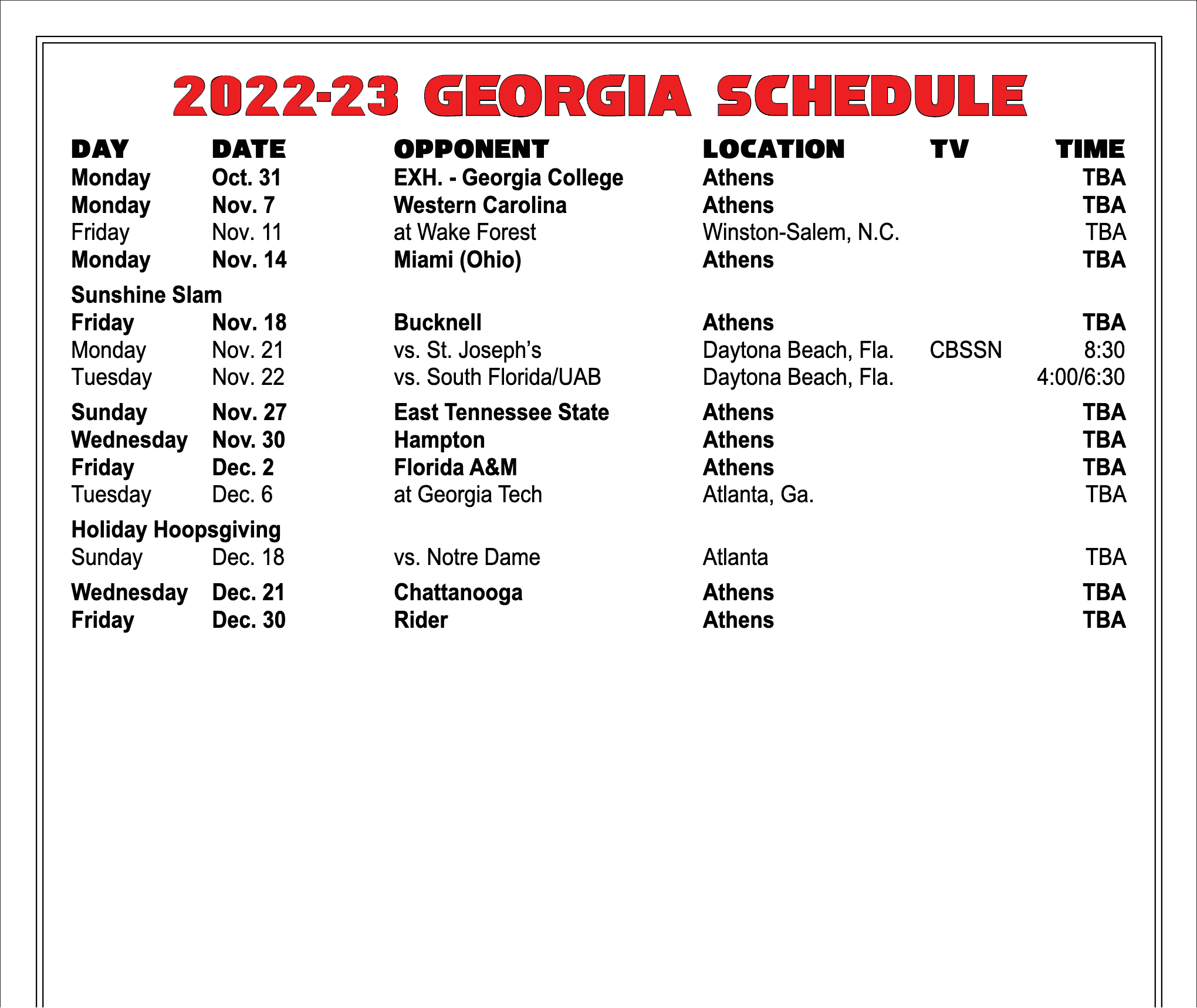 basketball unveils 202223 nonconference schedule