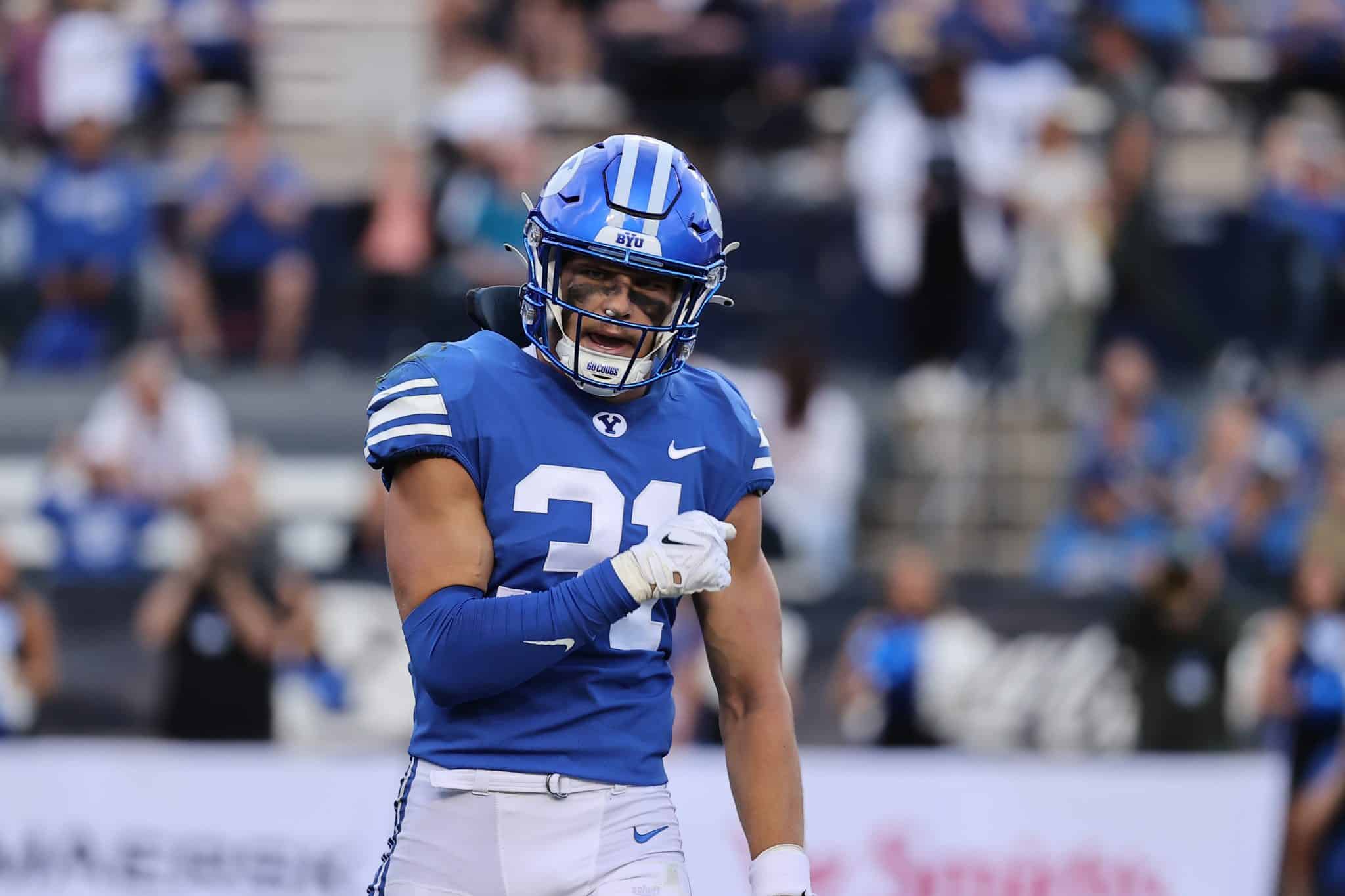 Max Tooley, BYU linebacker, flagged for throwing shoe vs. Utah State