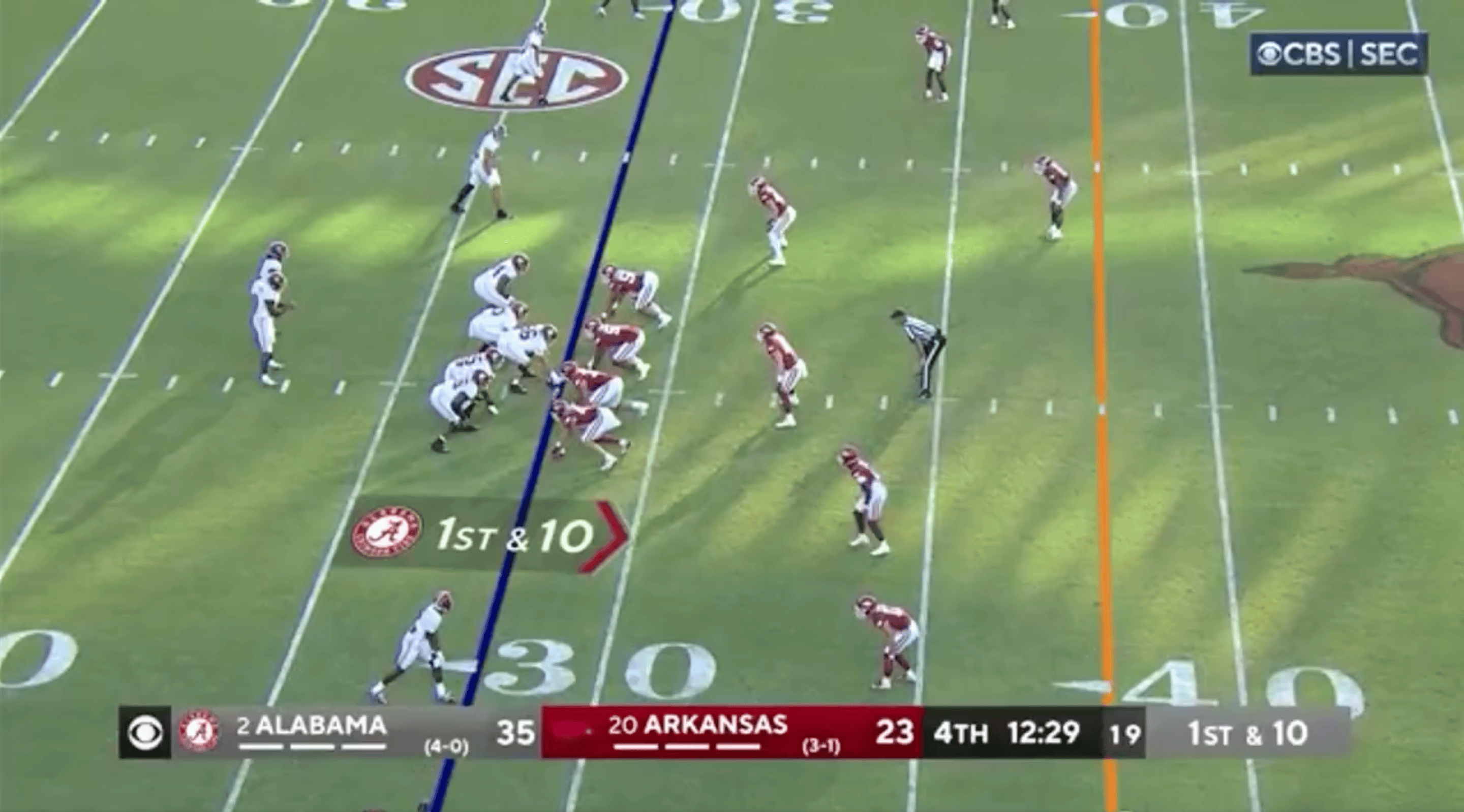 Jahmyr Gibbs scorches Arkansas with incredible 72yard touchdown run
