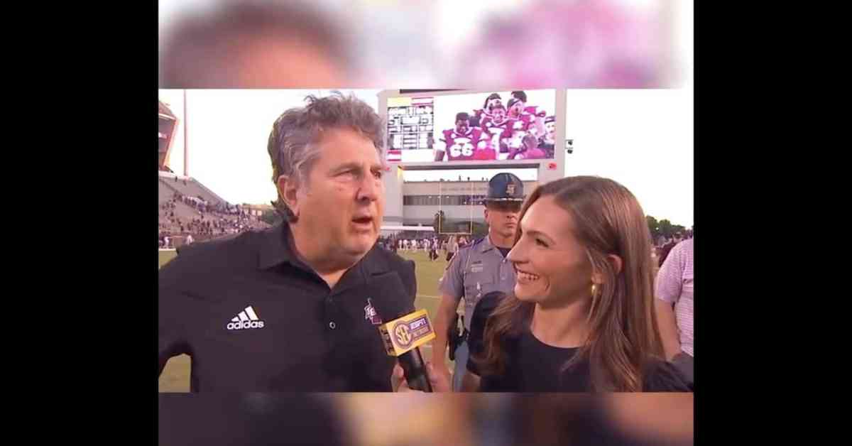 Mike Leach offers hilarious wedding advice to SEC Network’s Alyssa Lang