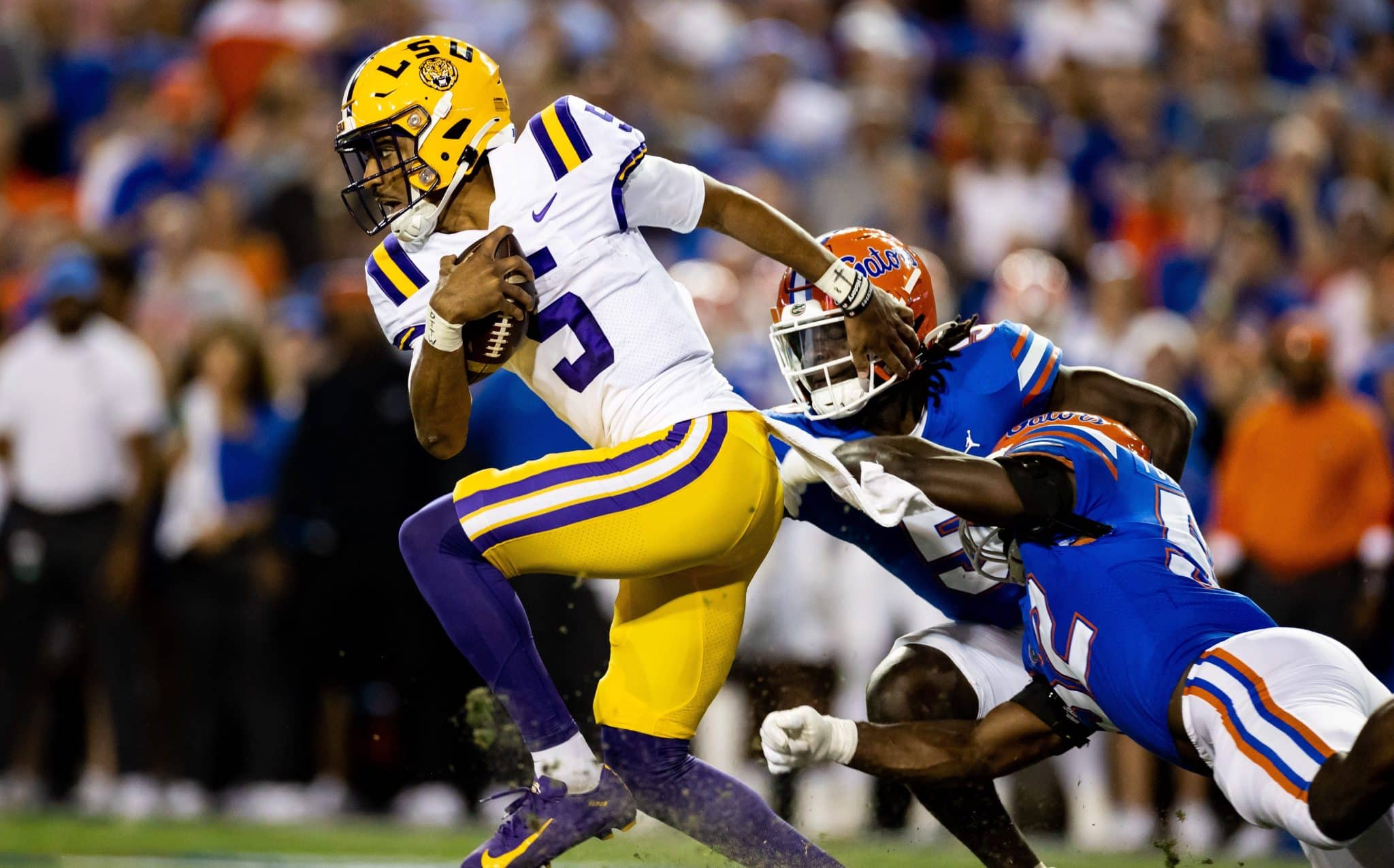 Rapid Reaction Jayden Daniels outduels Anthony Richardson, helps LSU outlast Florida