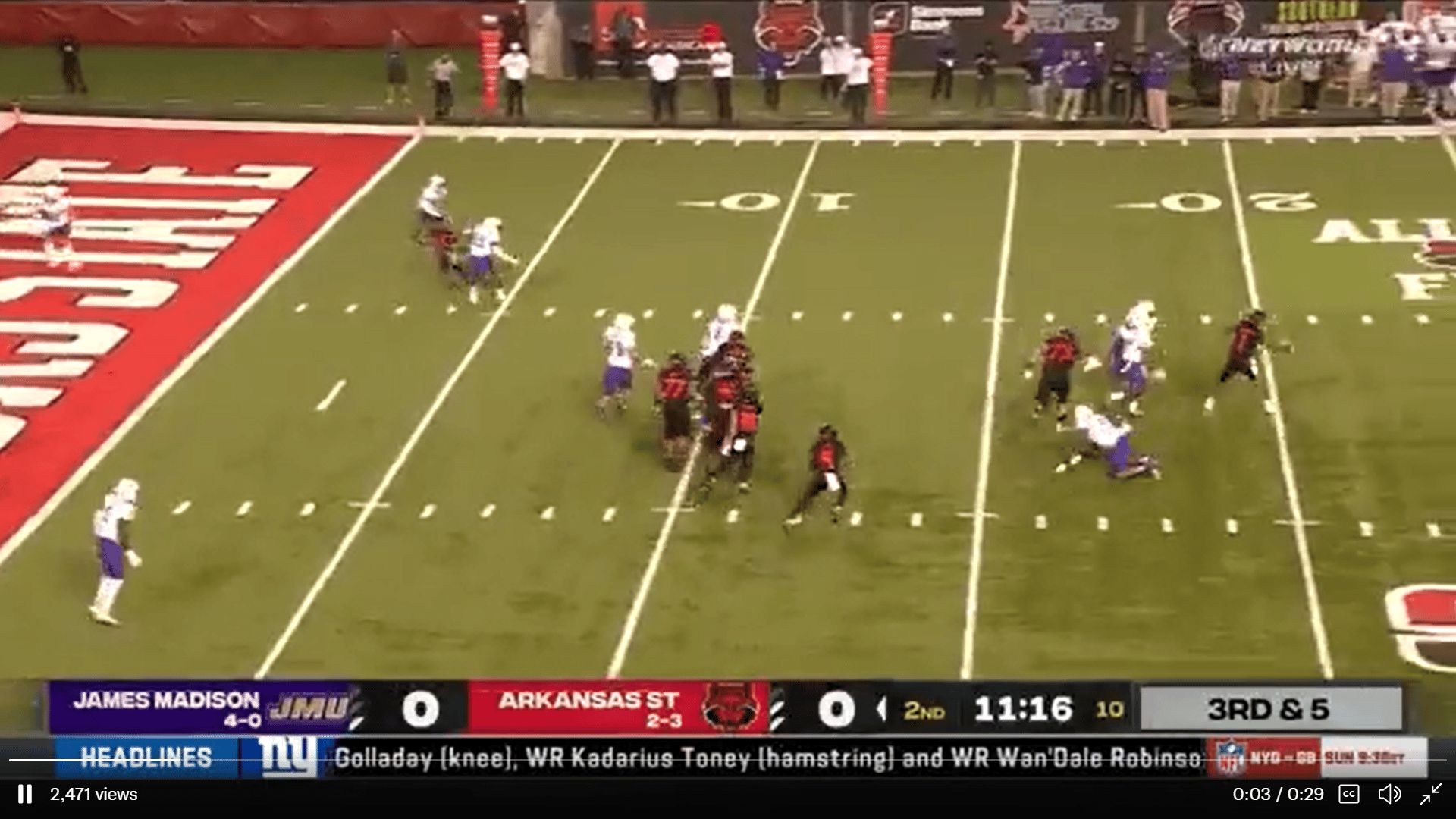 Arkansas State QB commits the most unusual throwaway of the year