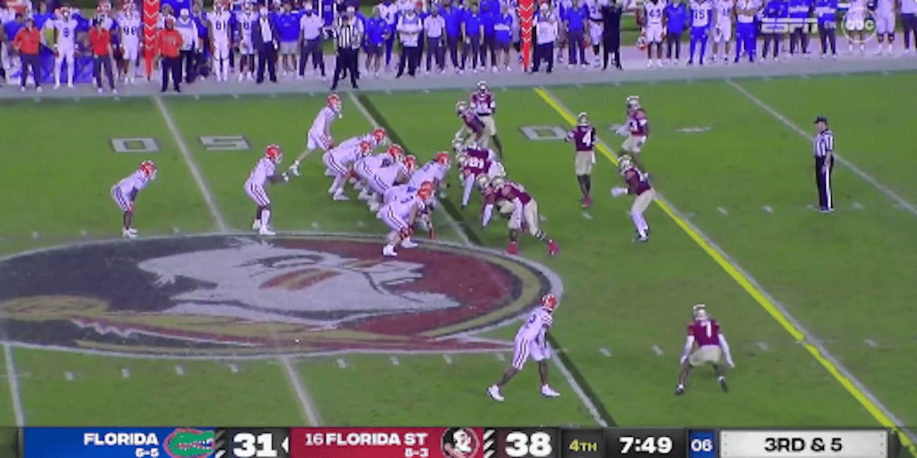 Trevor Etienne torches FSU's defense for 45yard TD, ties game 3838