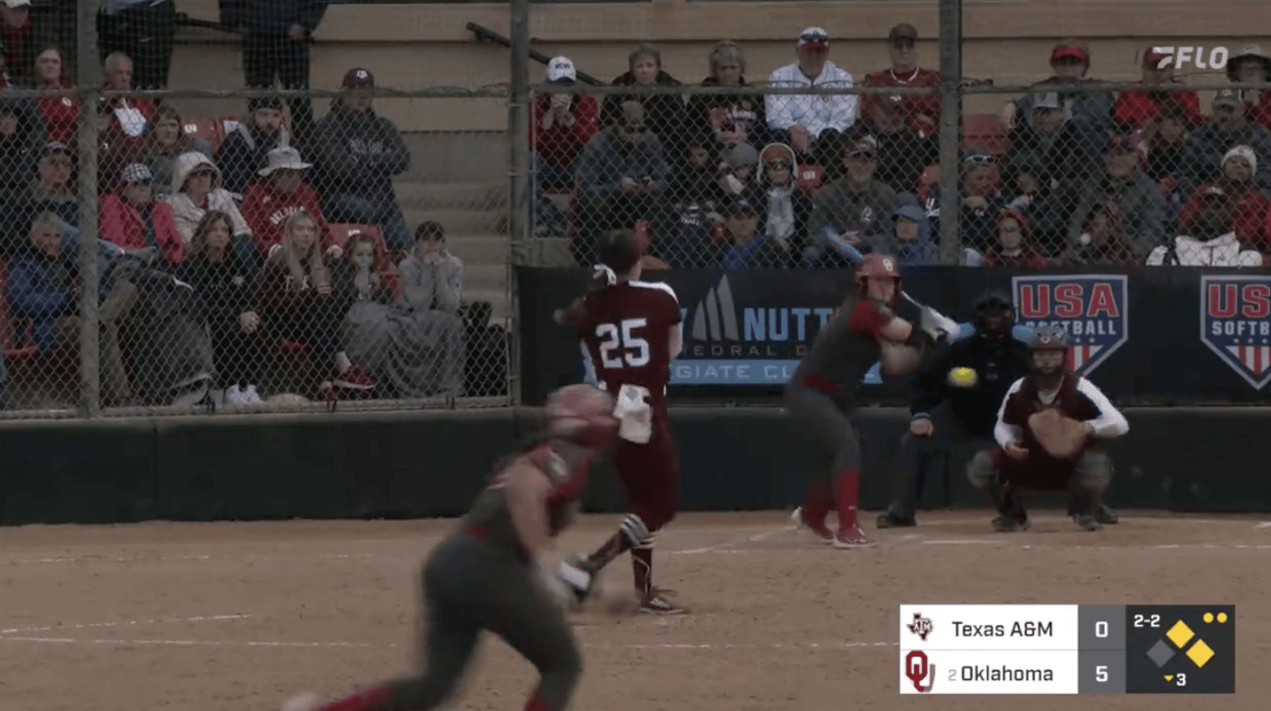 Oklahoma softball runrules Texas A&M in Mary Nutter Collegiate Classic