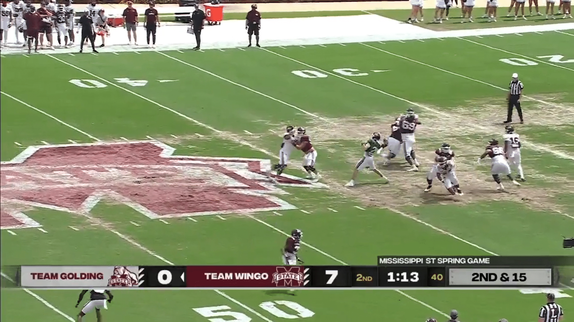 Will Rogers connects with Zavion Thomas for beautiful TD pass in Maroon