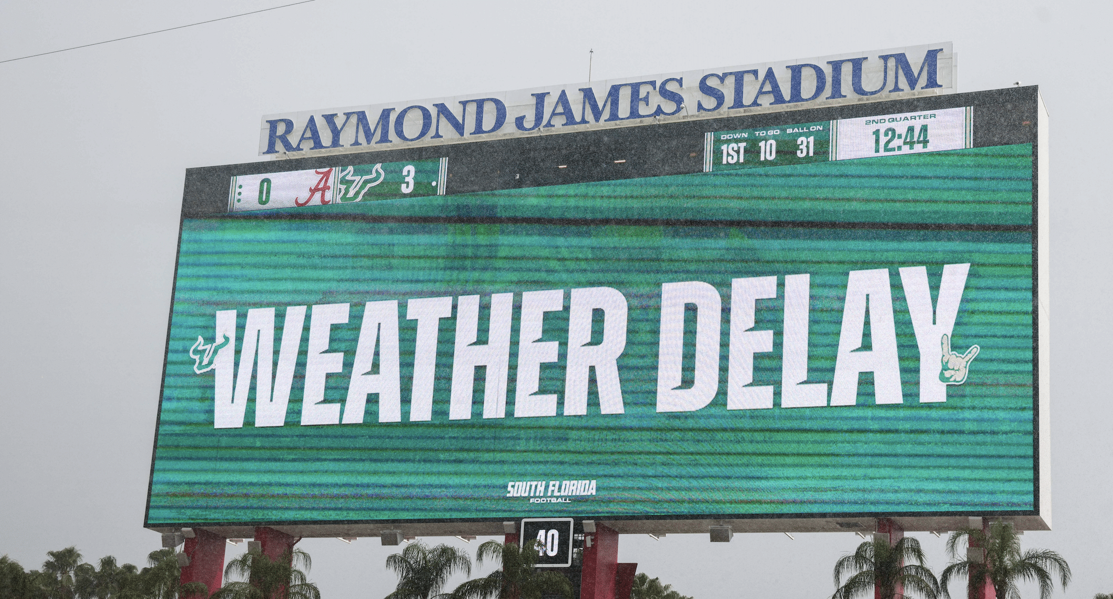 Alabama learns restart time after weather delay against South Florida