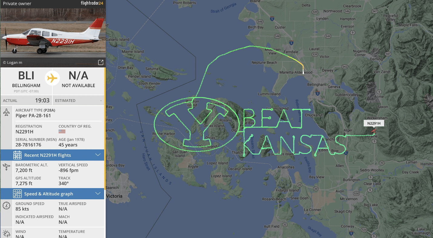 BYU fan uses plane to paint incredible radar message ahead of Week 4 vs. Kansas