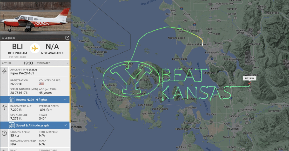 BYU fan uses plane to paint incredible radar message ahead of Week 4 vs. Kansas