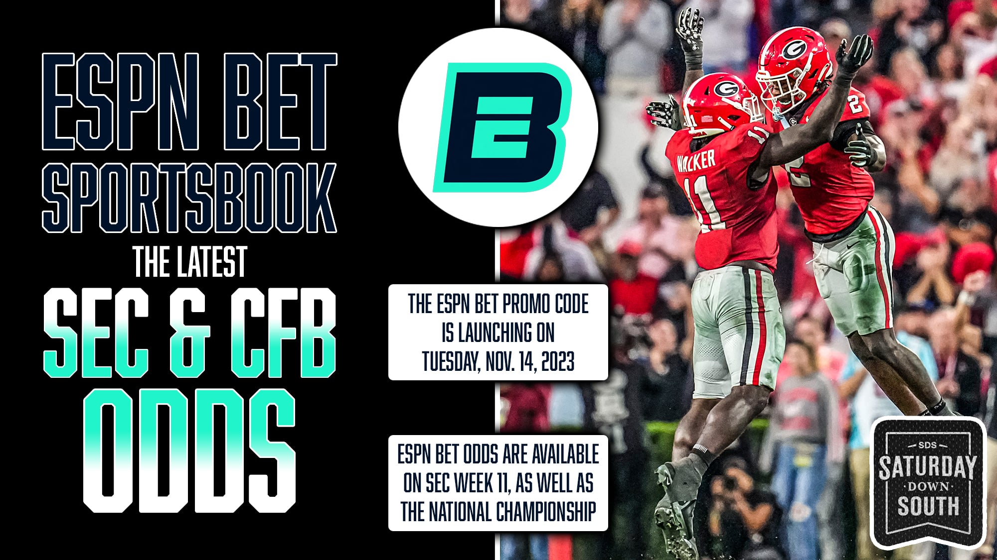 ESPN Bet Odds, SEC Week 11 Lines, National Championship Futures, ESPN Bet App Logo